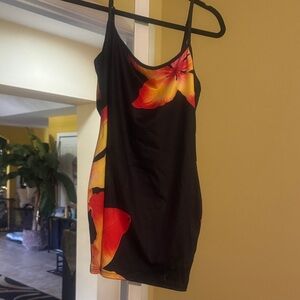 Floral Black Mini Dress